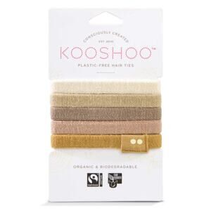 Kooshoo Hair Ties Organic Cotton Plastic-Free Set of 5 Blonde